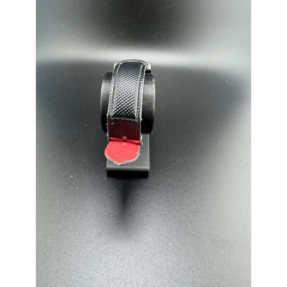 Bariho Rectangular Tank Watch Silver Black Dial Red